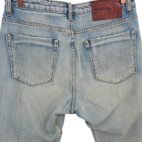 One Teaspoon Womens 27 Saints Trashed Distressed Boyfriend Jeans - Picture 7 of 16